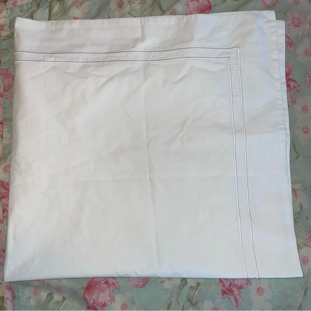 COPY - Williams Sonoma Home White Embroidered Border Cotton Euro Pillow Sham It…